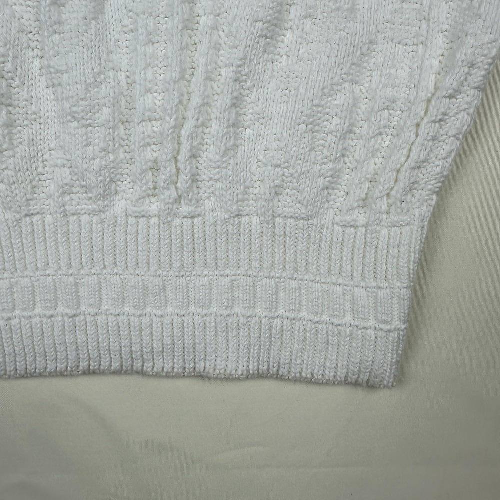 NOS VTG  80s The Fox Collection Sweater White Knit Crewneck USA Mens L Nautical - Picture 7 of 11